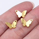 50pcs 13x8mm Alloy Charm Butterfly Pendant Crafts H0086