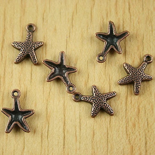 35pcs copper-tone starfish charms h2168