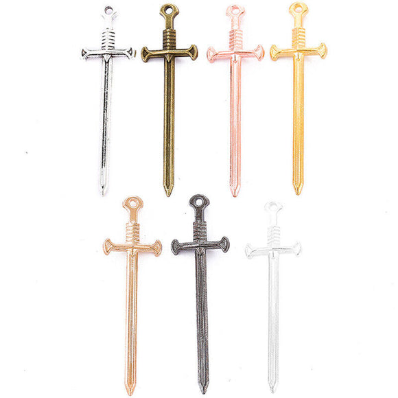 55*16mm DIY Jewelry Pendant The sword Alloy Charm Handmade Crafts 50pcs H0835