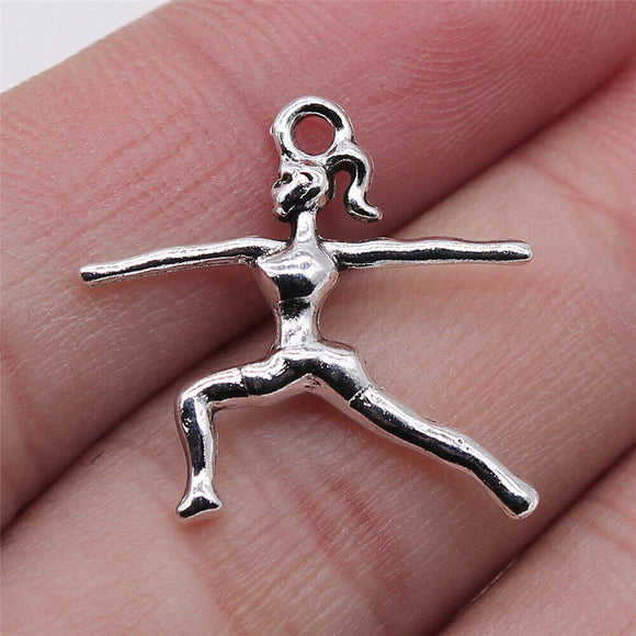 20pcs 21x23mm Tibetan Silver Alloy Charm gymnast Pendant Crafts EF3998