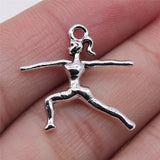 20pcs 21x23mm Tibetan Silver Alloy Charm gymnast Pendant Crafts EF3998