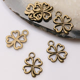 30pcs antiqued bronze color lucky leaf design charms EF3473