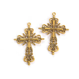 5pcs 42.5*63*4mm Alloy Charm Cross Hollow out Retro Pendant Crafts