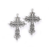 5pcs 42.5*63*4mm Alloy Charm Cross Hollow out Retro Pendant Crafts