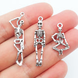 20pcs Tibetan Silver Alloy Charm Body skeleton Punk Pendant Crafts ef5024