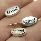 20pcs13x8x3mm Tibetan Silver Alloy Charm Friend Letter Two Size Pendant EF3880