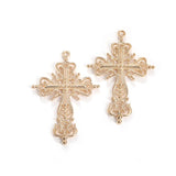 5pcs 42.5*63*4mm Alloy Charm Cross Hollow out Retro Pendant Crafts