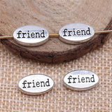 20pcs13x8x3mm Tibetan Silver Alloy Charm Friend Letter Two Size Pendant EF3880