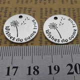 10pcs 20 * 20MM alloy Charm Letter The dandelion Round Pendant EF3886