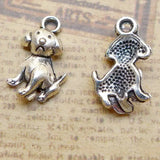 17*10.2MM Handmade Pendant Dog Tibetan Silver Alloy Charm Crafts 50pcs
