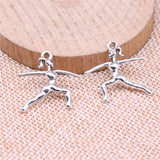 20pcs 21x23mm Tibetan Silver Alloy Charm gymnast Pendant Crafts EF3998
