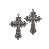 5pcs 42.5*63*4mm Alloy Charm Cross Hollow out Retro Pendant Crafts