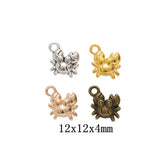 50pcs 12*12*4MM Alloy Charm Crab Pendant Craft