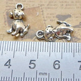 17*10.2MM Handmade Pendant Dog Tibetan Silver Alloy Charm Crafts 50pcs