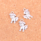 17*12MM Alloy Charm Lovely Dog Tibetan Silver Pendant 100pcs