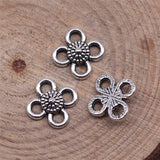 100pcs 8x8mm Alloy Charm Floral connector For DIY Jewelry EF3881