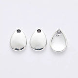 40pcs 11*8*2MM Alloy Charm Water drop Shaped Pendant EF3995
