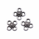 100pcs 8x8mm Alloy Charm Floral connector For DIY Jewelry EF3881