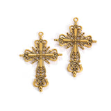 5pcs 42.5*63*4mm Alloy Charm Cross Hollow out Retro Pendant Crafts