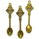 61*16mm DIY Jewelry Pendant Retro spoon Alloy Charm 10pcs ef3897