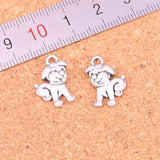 17*12MM Alloy Charm Lovely Dog Tibetan Silver Pendant 100pcs