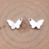 50pcs 13x8mm Alloy Charm Butterfly Pendant Crafts H0086