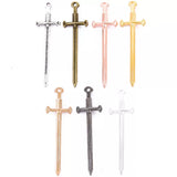 55*16mm DIY Jewelry Pendant The sword Alloy Charm Handmade Crafts 50pcs H0835