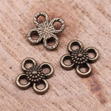 100pcs 8x8mm Alloy Charm Floral connector For DIY Jewelry EF3881