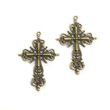5pcs 42.5*63*4mm Alloy Charm Cross Hollow out Retro Pendant Crafts