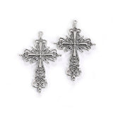 5pcs 42.5*63*4mm Alloy Charm Cross Hollow out Retro Pendant Crafts