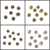 100pcs 8.5mm 4 colors dark gold-tone flower Spacer beads h1273