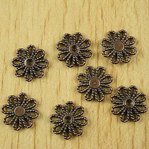 30pcs copper tone daisy flower charms findings H1918