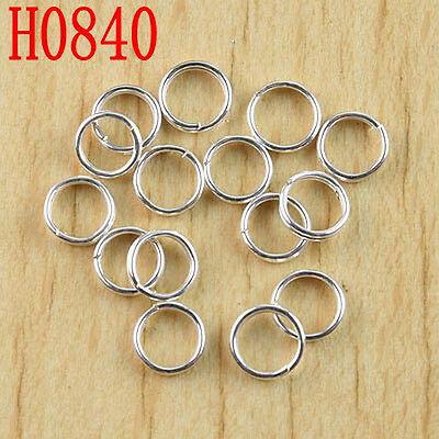 300pcs Silver tone 6mm Jewelry spring Rings h0840