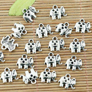 30pcs Tibetan silver special elephant charm pendants EF1347