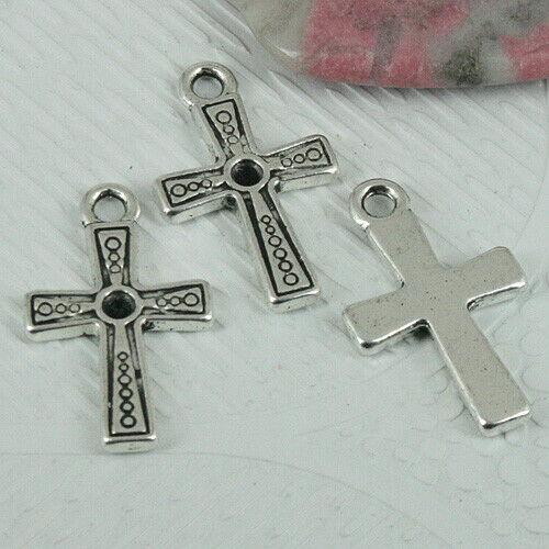 10pcs tibetan silver color cross design charms EF0392