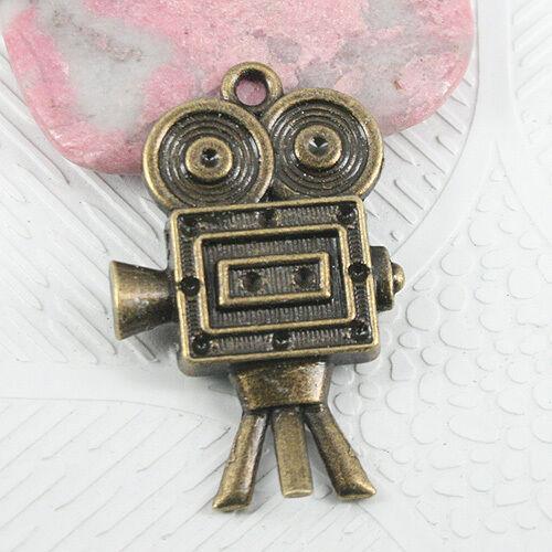 5pcs antiqued bronze color vintage movie camera design pendant EF0884