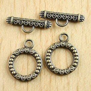 10sets bronze-tone toggle clasp findings h0784