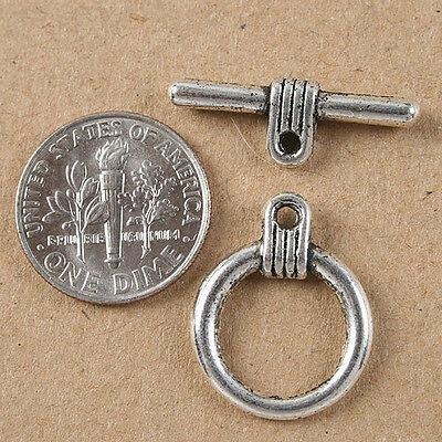 8sets dark silver tone toggle clasp h3520