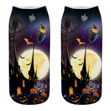 Halloween Socks pumpkin printed Sock Low Cut Ankle Socks one-side pattern only