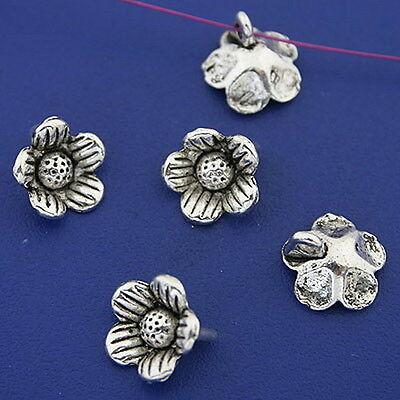 30pcs dark silver tone plum flower charms h3338