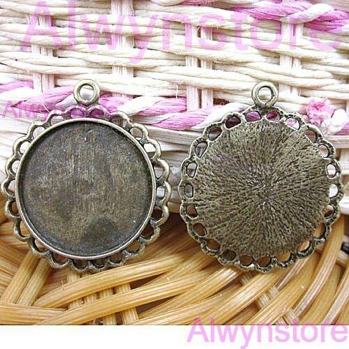 10pcs 27mm antiqued bronze cameo cab setting G3