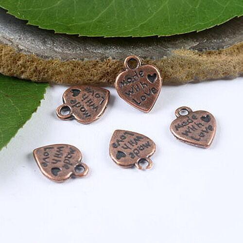 30pcs antiqued copper color 2sided charms H1943