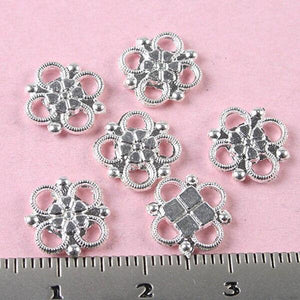 100pcs Silver tone lucky knot connectors h0167