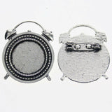 4pcs/lot Tibetan silver COLOR ROUND 20mm/35mm cabochon settings brooch design