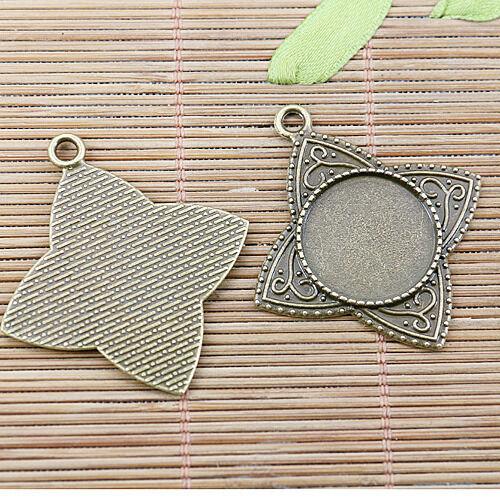10pcs antiqued bronze color round shaped 20mm cabochon settings EF2499