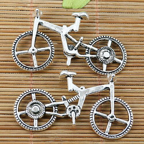 8pcs Tibetan silver nice bicycle charm findings EF2042