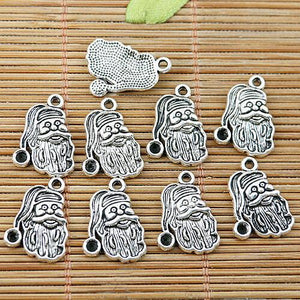 14pcs Tibetan silver Santa Claus head charms EF1865