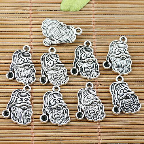 14pcs Tibetan silver Santa Claus head charms EF1865