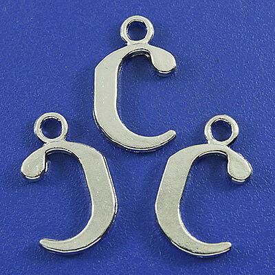 20pcs nickel tone capital letter C charms h3039