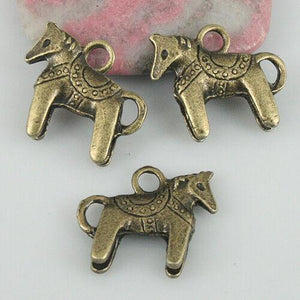 8pcs antiqued bronze color horse design charms EF0567